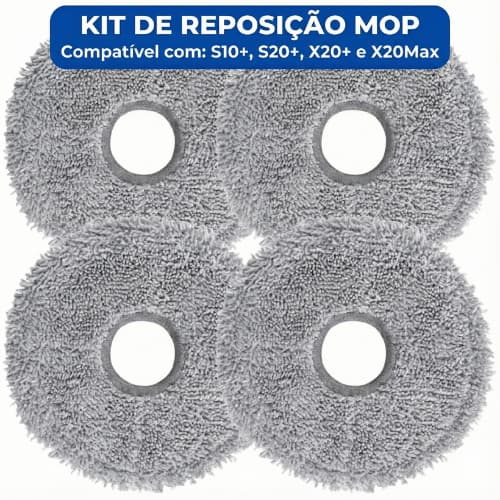 Kit de reposição de mops de microfibra compatíveis com Xiaomi S10+ S20+ X10+ X20Max