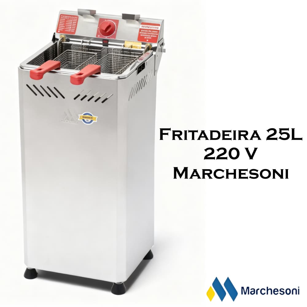 Fritadeira Água e Óleo 25 Litros Industrial Elétrica 220V Gabinete MARCHESONI