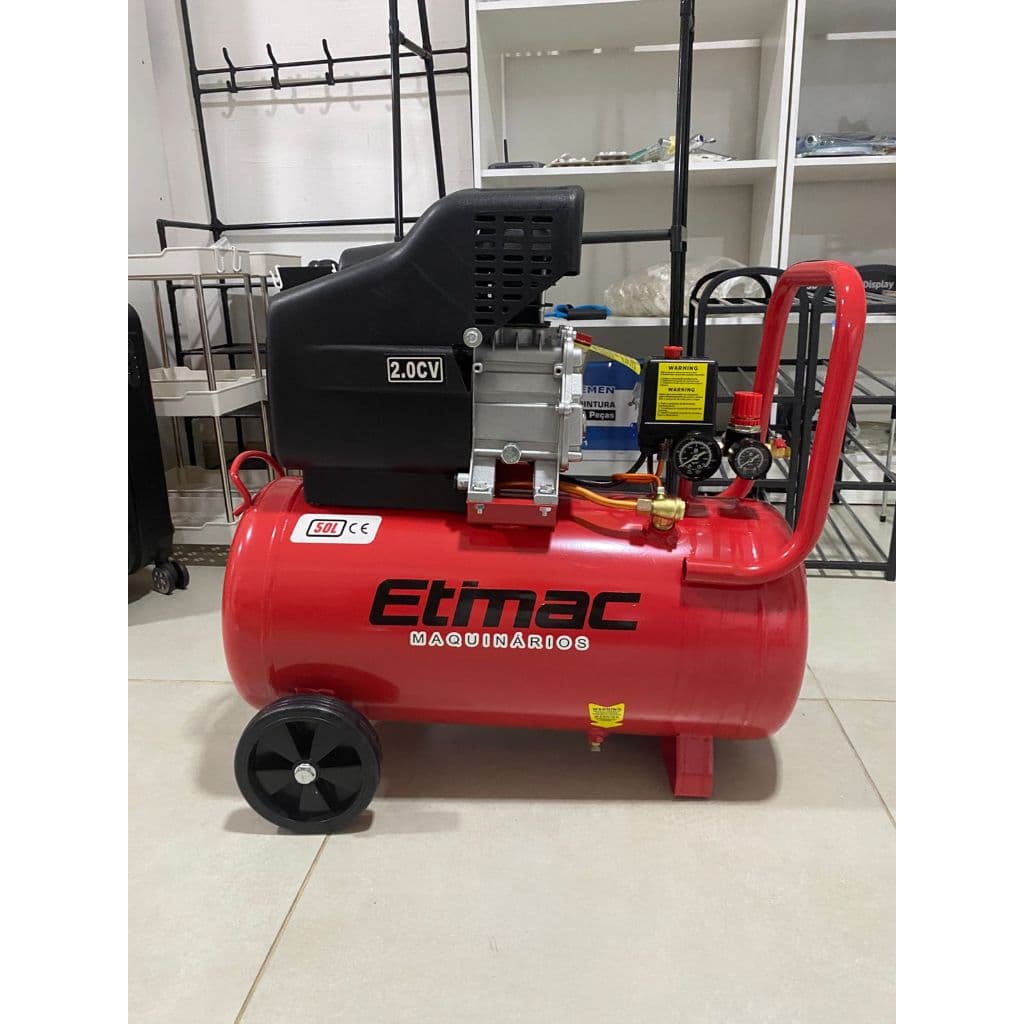 Compressor de Ar Elétrico Portátil Etimac MAM-8,7/50BR Vermelho e Preto