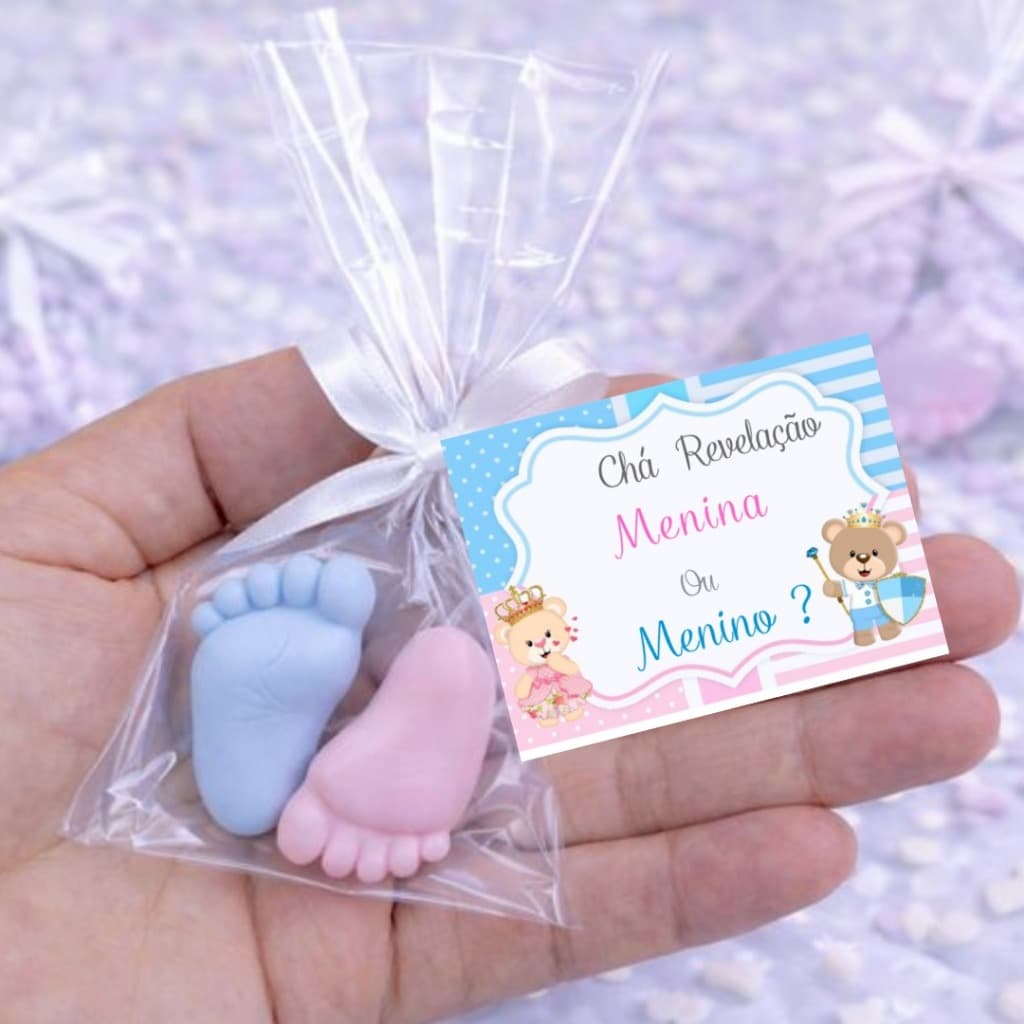 Kit 40 Lembrancinhas Saida de  Maternidade Menino-Menina Chá de bebe-Revelação