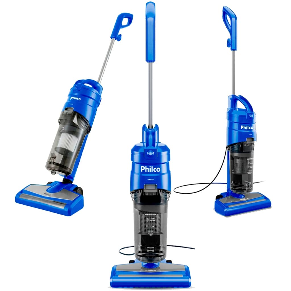 Aspirador de pó vertical e portátil Philco Power Clean 2000w 2 litros 2 em 1 azul
