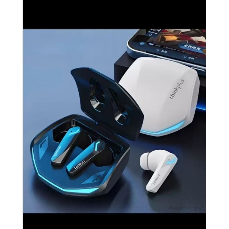 Fone de ouvido Bluetooth 5.3 GM2 Pro Lenovo/ThinkPlus LP40 com estojo aberto