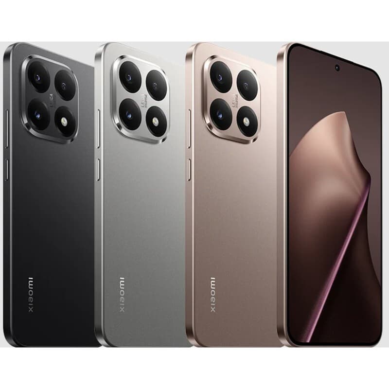 Imagem do celular Xiaomi 15T 5G em preto, prata e bronze com quatro lentes na câmera traseira