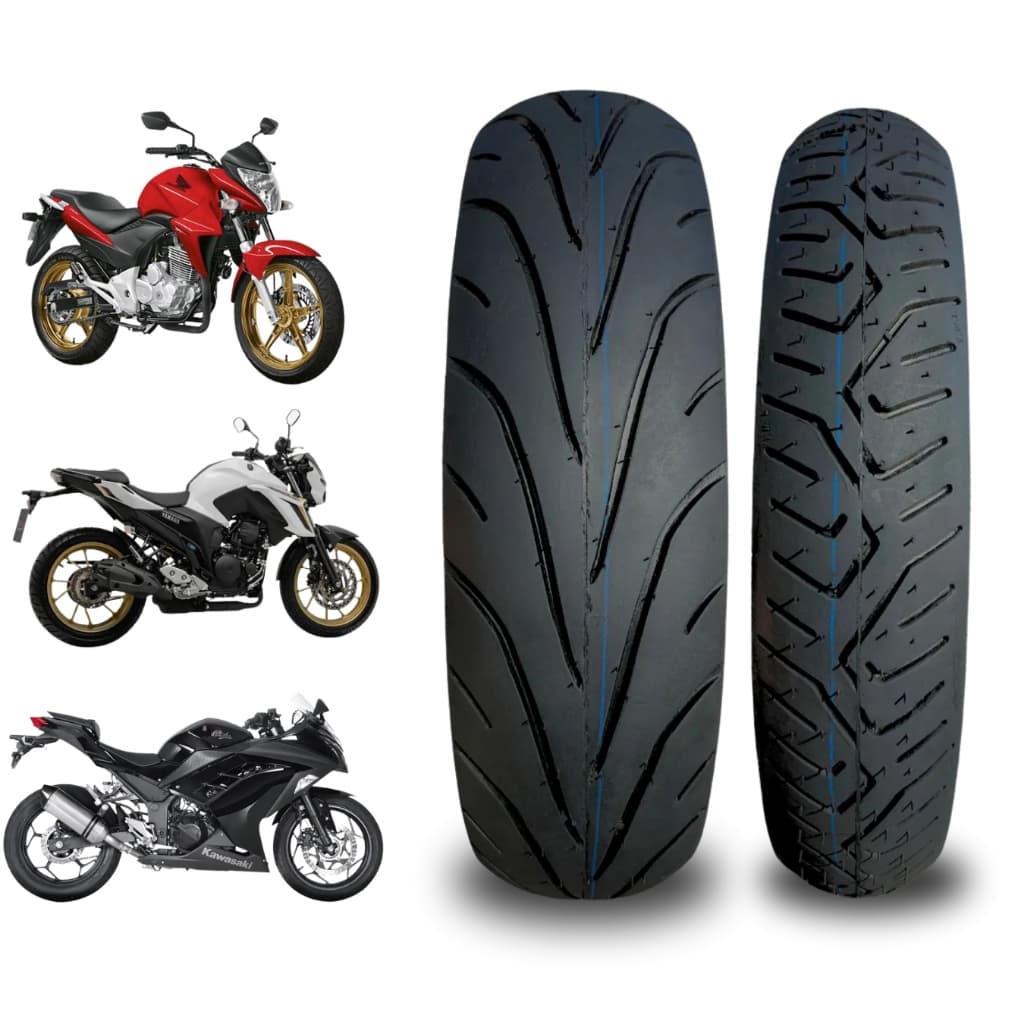 Par Pneus 100/80 R17 + 140/70 R17 Sport Para CB 300 Fazer 250 e Next 250
