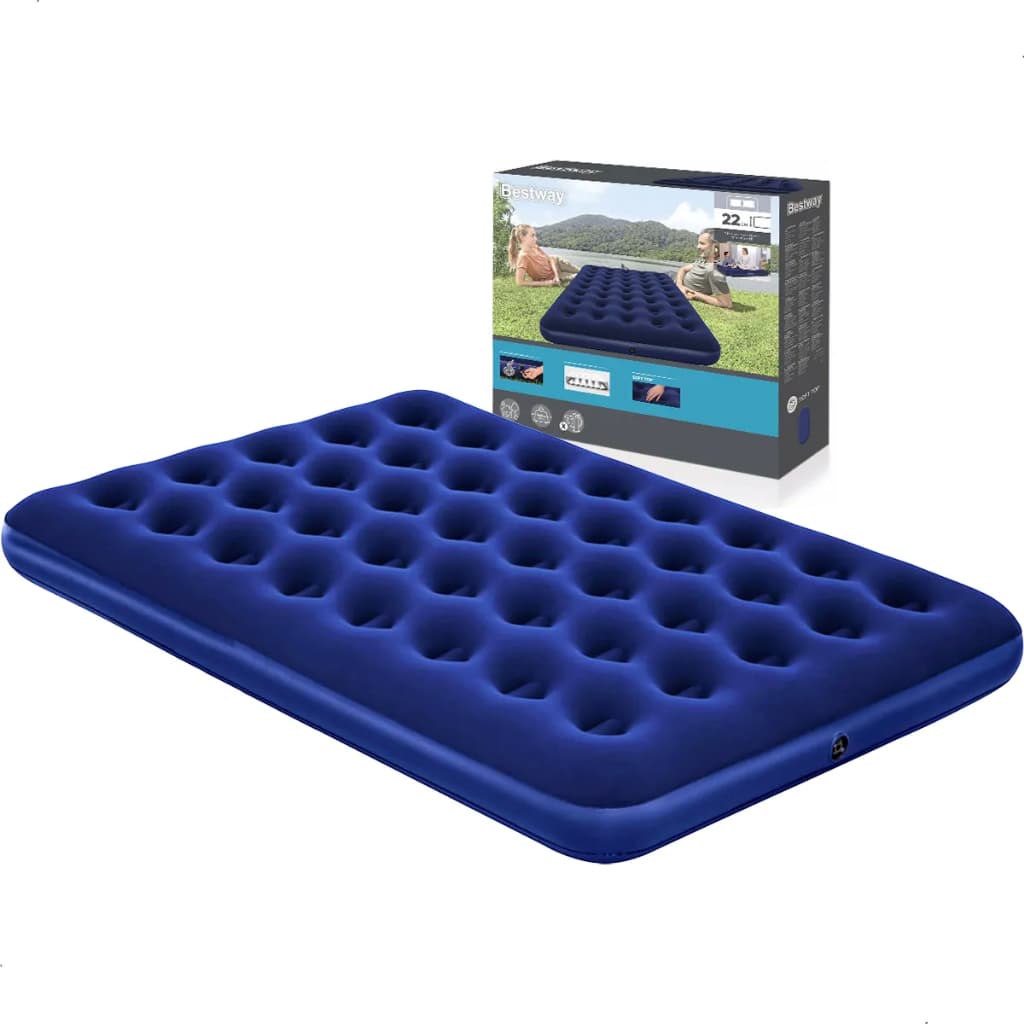 Colchão Camping Casal Inflavel Azul Suporta 300kgs Bestway Azul Colchão Camping Casal Inflavel Azul Suporta 300kg