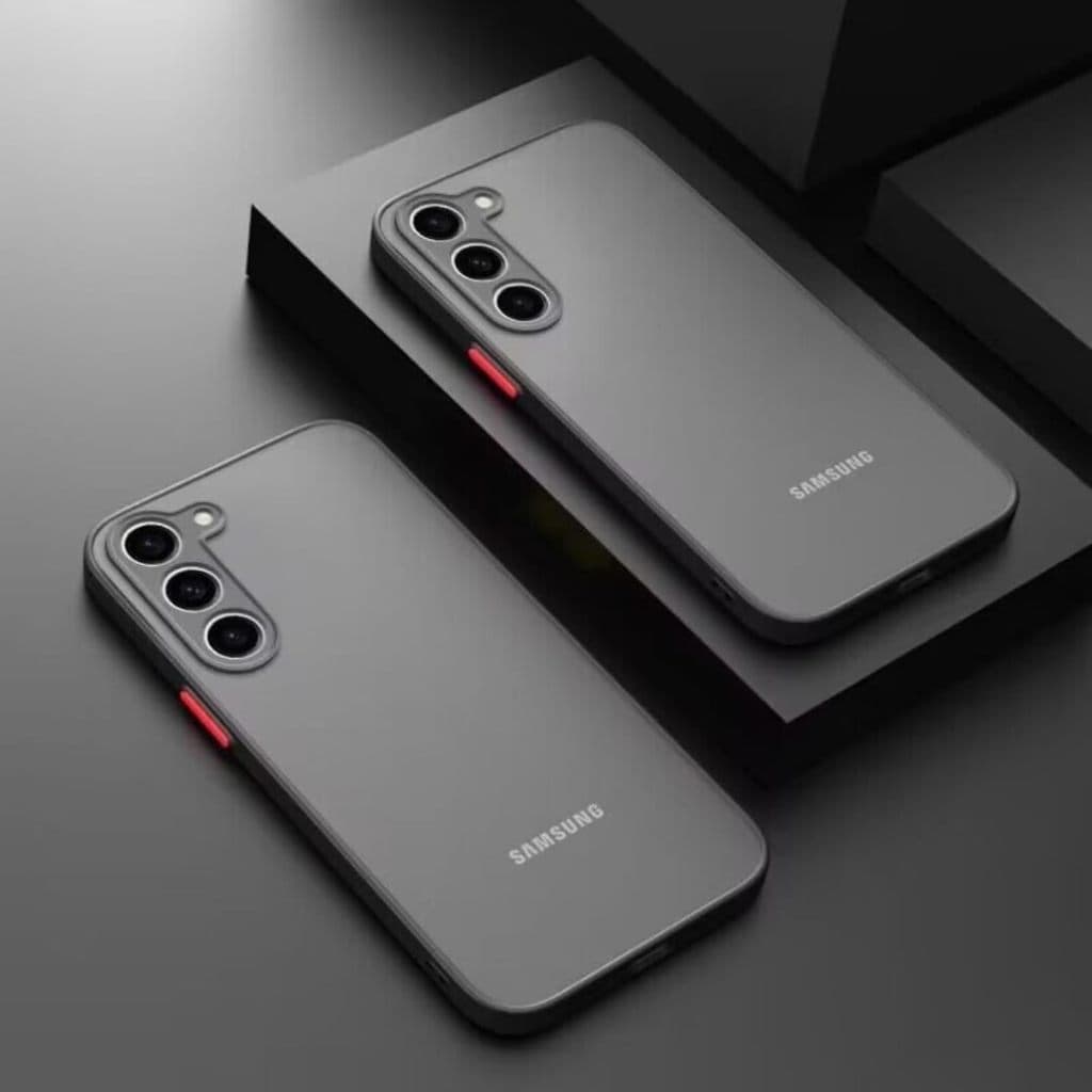 Capa preta translúcida para Samsung Galaxy A03, A04, A05, A23, A24, A25, A35, A36, A55
