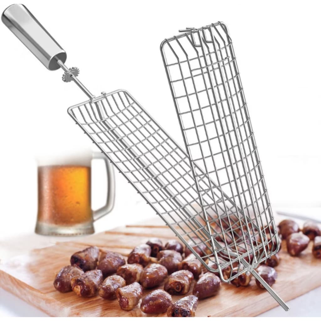 Espeto Grelha Para Grill Giratório Para Assar Coraçãozinho E Carnes Miúdas
