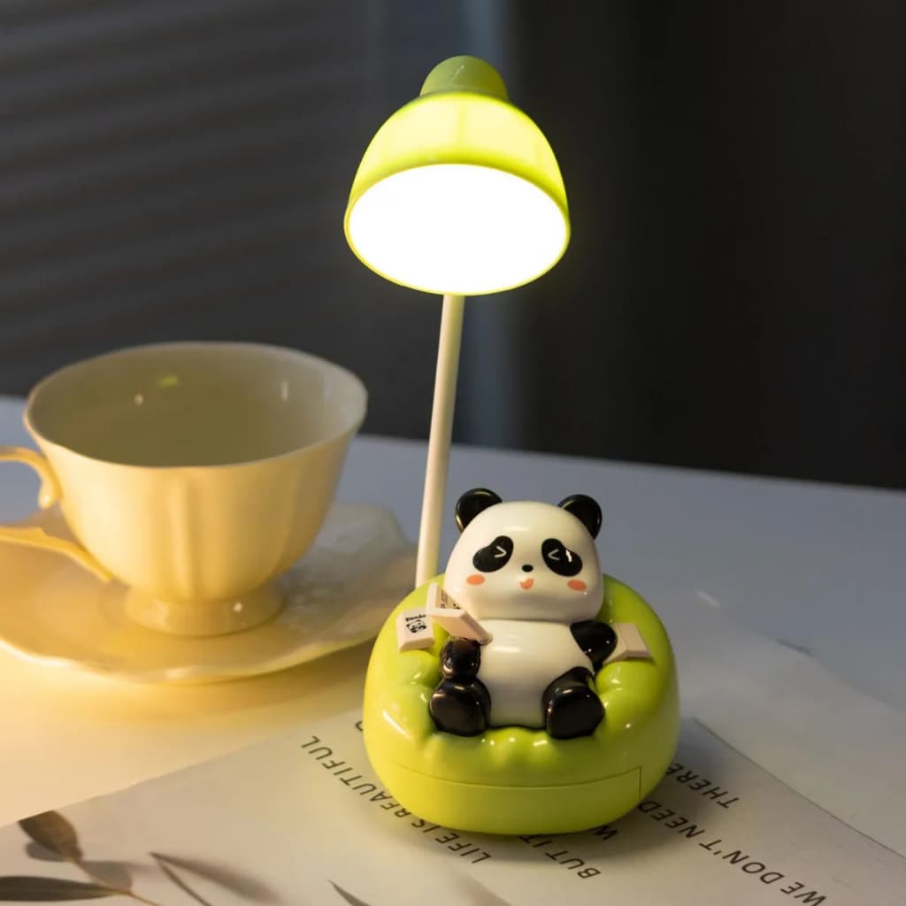 Luminária Mesa Abajur Quarto Articulável Panda Recarregavel Led USB Estudo Quarto Mesa Infantil Crianças
