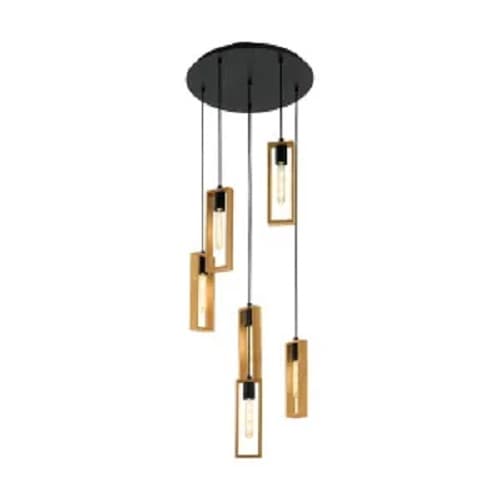 Pendente decorativo Eglo Littlelon, design moderno com luminárias pendentes em bronze e cúpulas transparentes