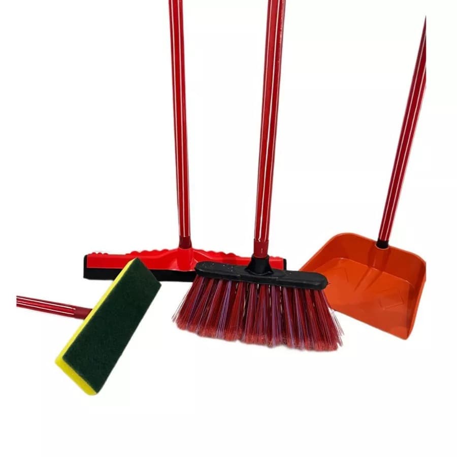Kit Vassoura + Rodo + Pa + Limpa Piso - Kit Completo com CABO