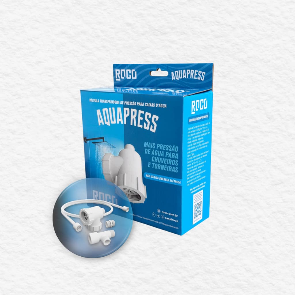 Válvula Duchão Aquapress Transferidora Pressão Caixa D’Água Aumenta Pressão da Água Roco