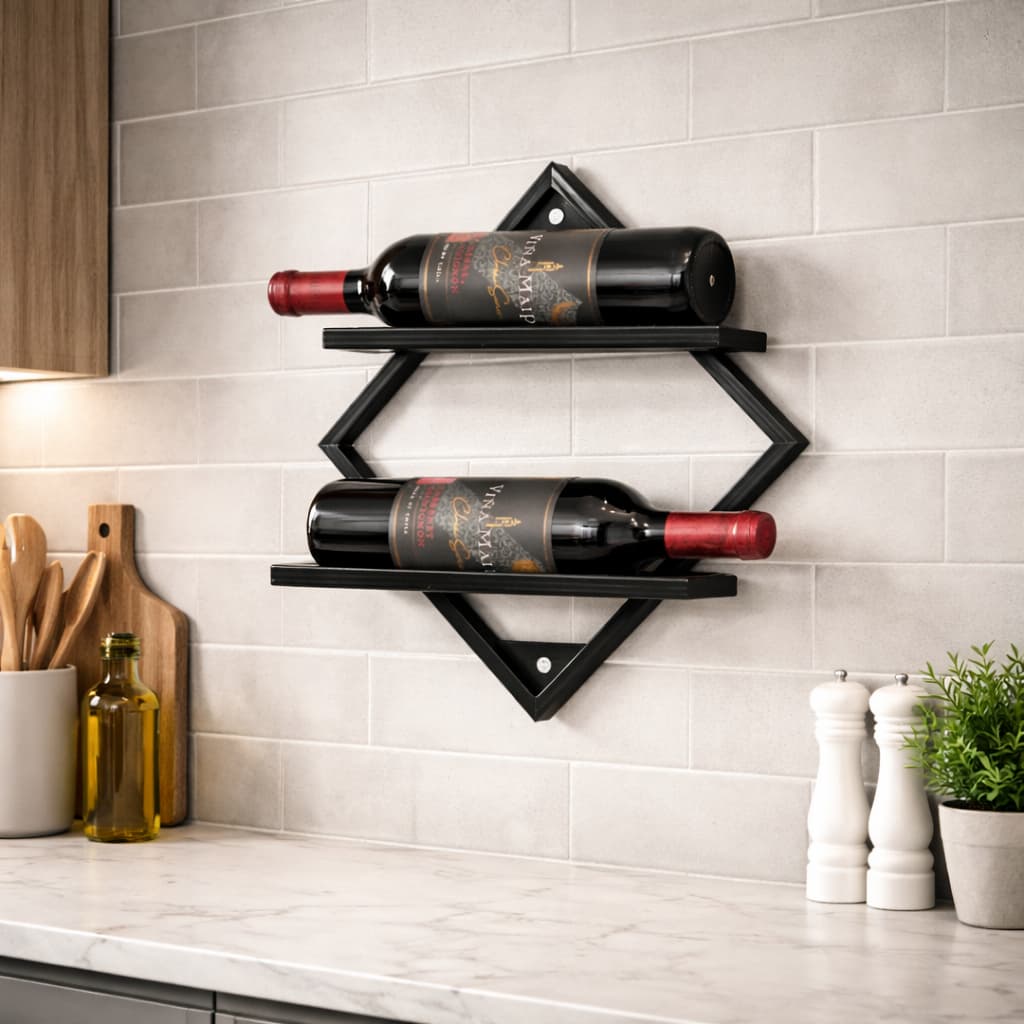 Adega Bar Parede Adega Barzinho Grande Decoração Bebidas Suporte de Vinho Organizador Prateleira Metalon Suspenso Aço
