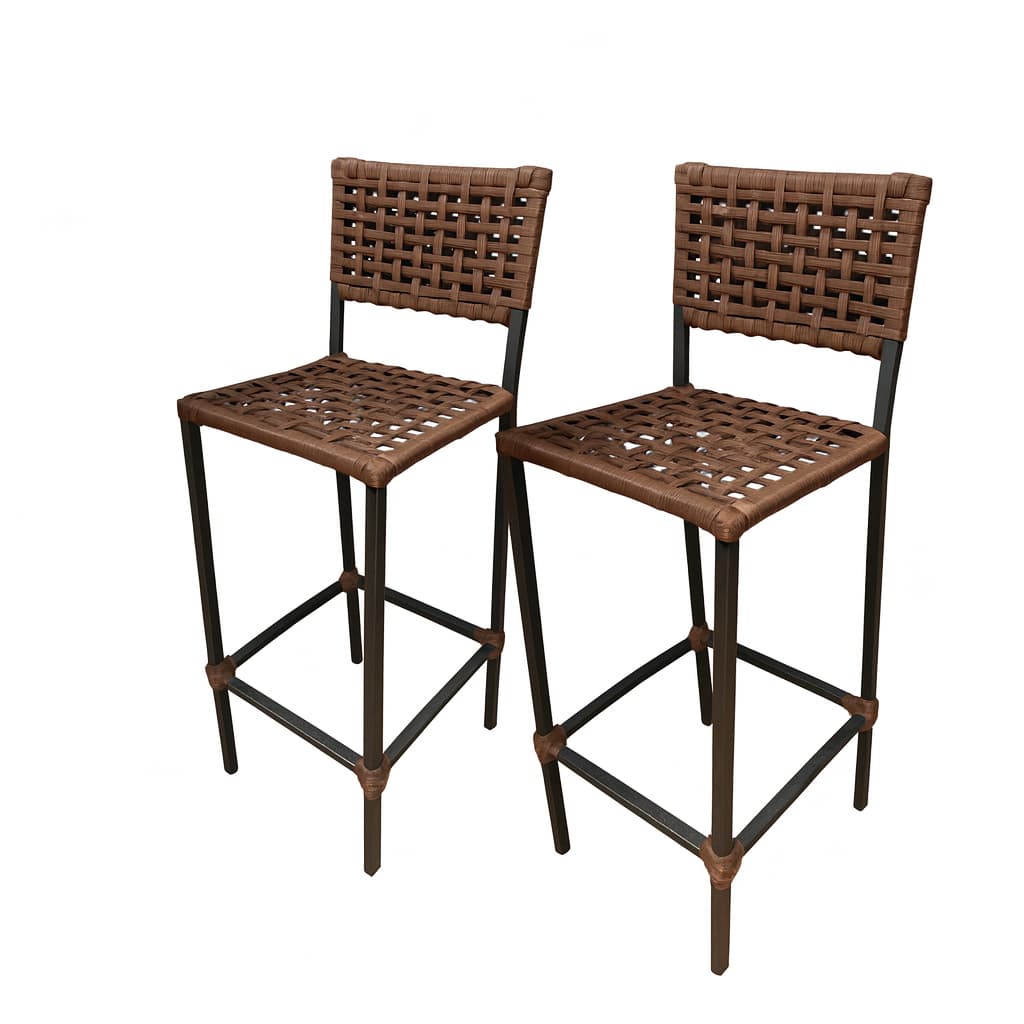 Kit 2 Banquetas Alta Corda Nautica Perfeitas para Ilha, Balcão ou Espaço Gourmet Area Externa