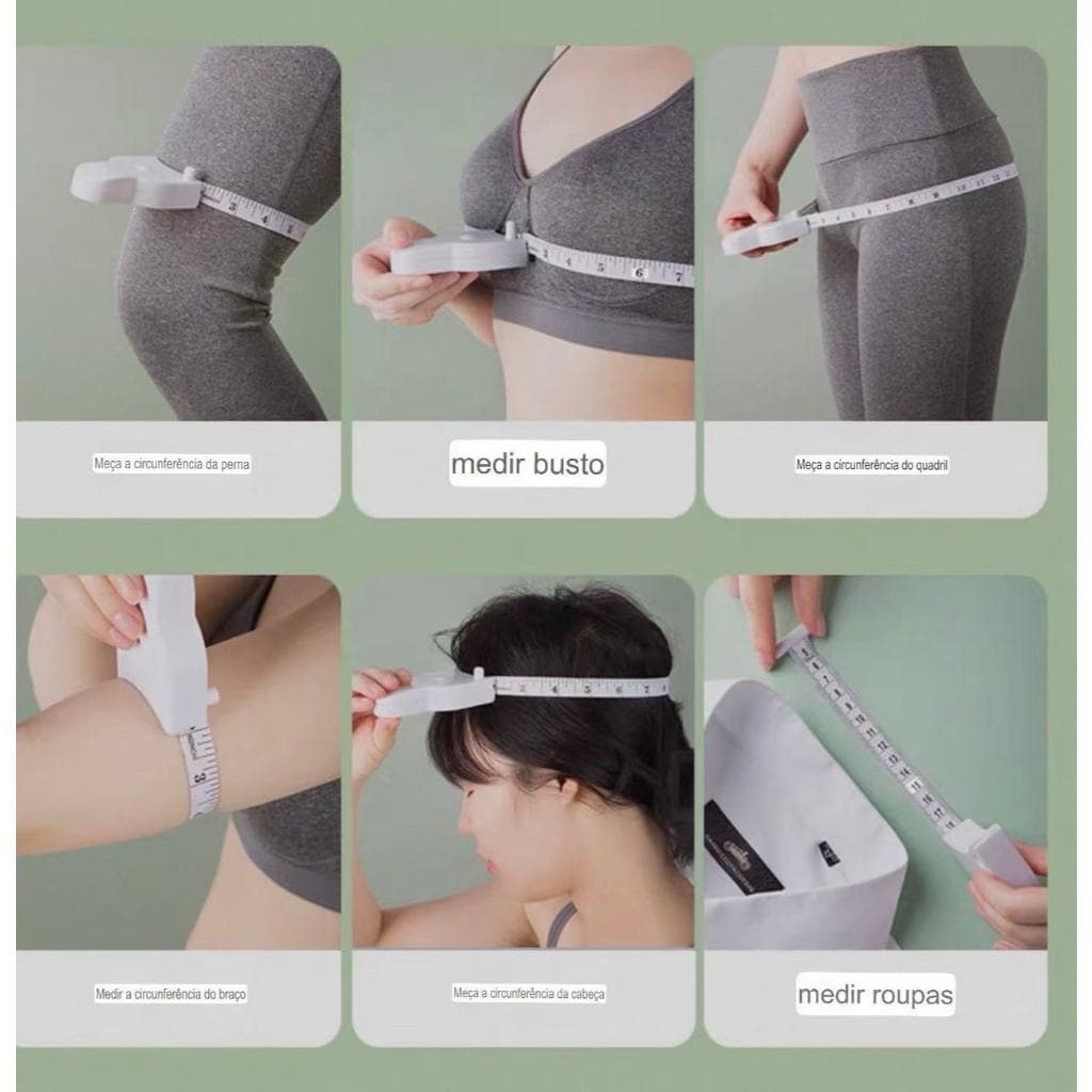 Fita métrica retrátil para medição corporal em diferentes partes do corpo