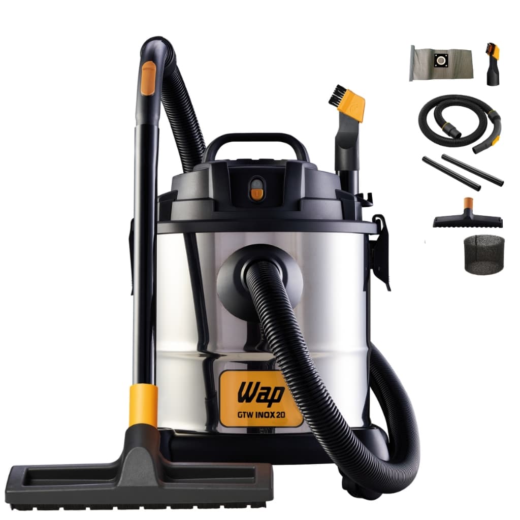 Aspirador de pó e água WAP GTW Compact Inox 5L com acessórios