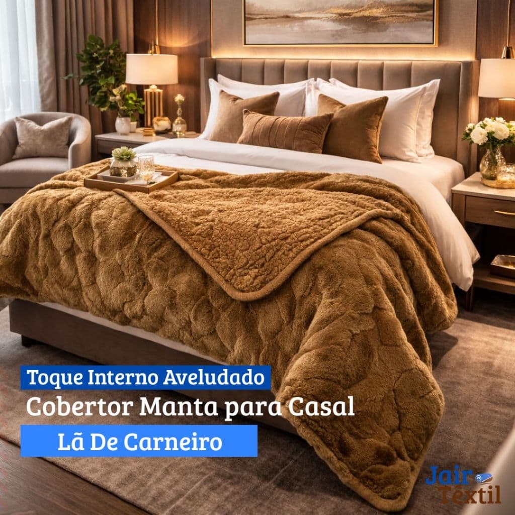 Cobertor Manta para Casal Lã De Carneiro Sherpa anti alergica 2.20x1.90m