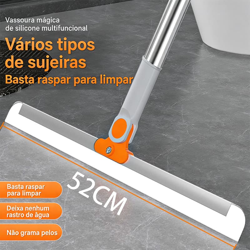 Rodo de Silicone Para Limpeza Banheiro Vassoura Mágica Rodo Tira Pelo Limpa Vidro Seca Bem Silicone Vassoura Piso Vidros