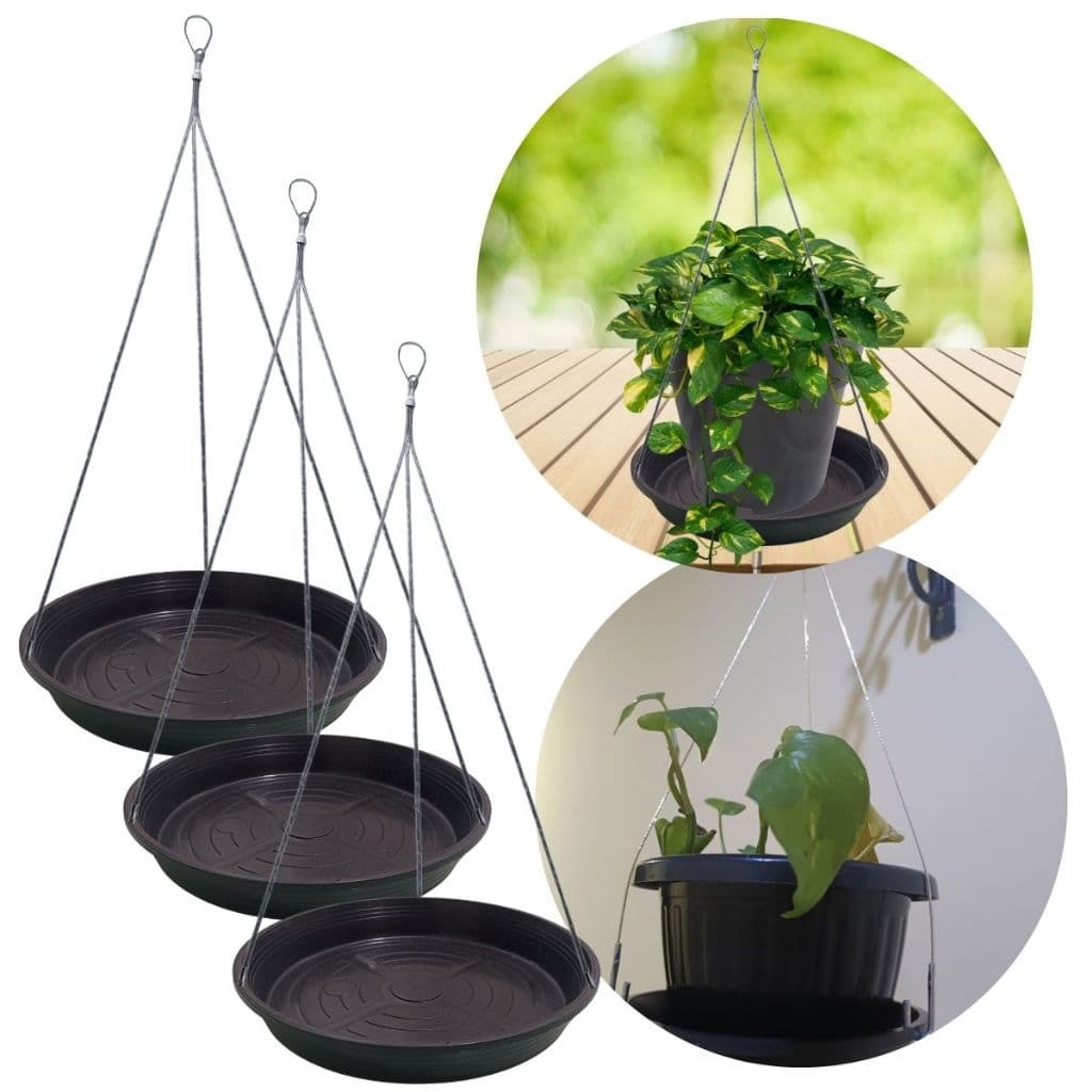 Suporte para pendurar vasos e plantas suspensos, preto, 17 cm, para parede e teto