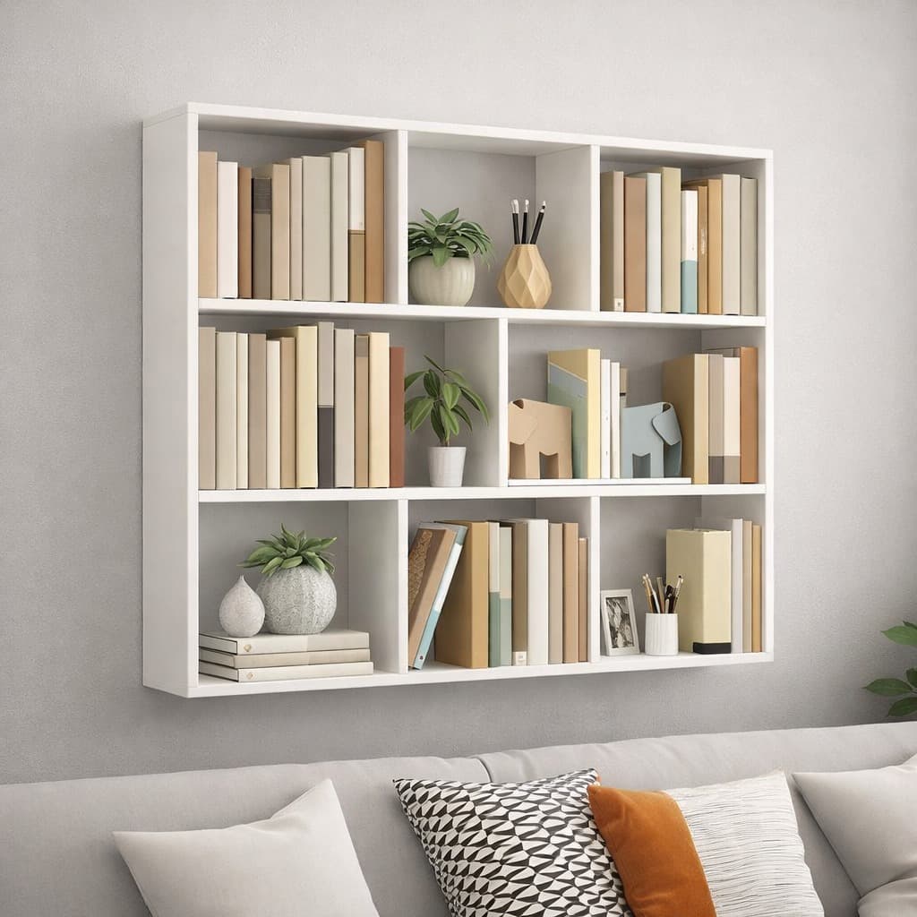 NICHO ESTANTE ORGANIZADOR 90X90CM BRANCO CUBO PRATELEIRA PARA SALA, QUARTO, ESCRITÓRIO, DECORAÇÃO E FOTOS