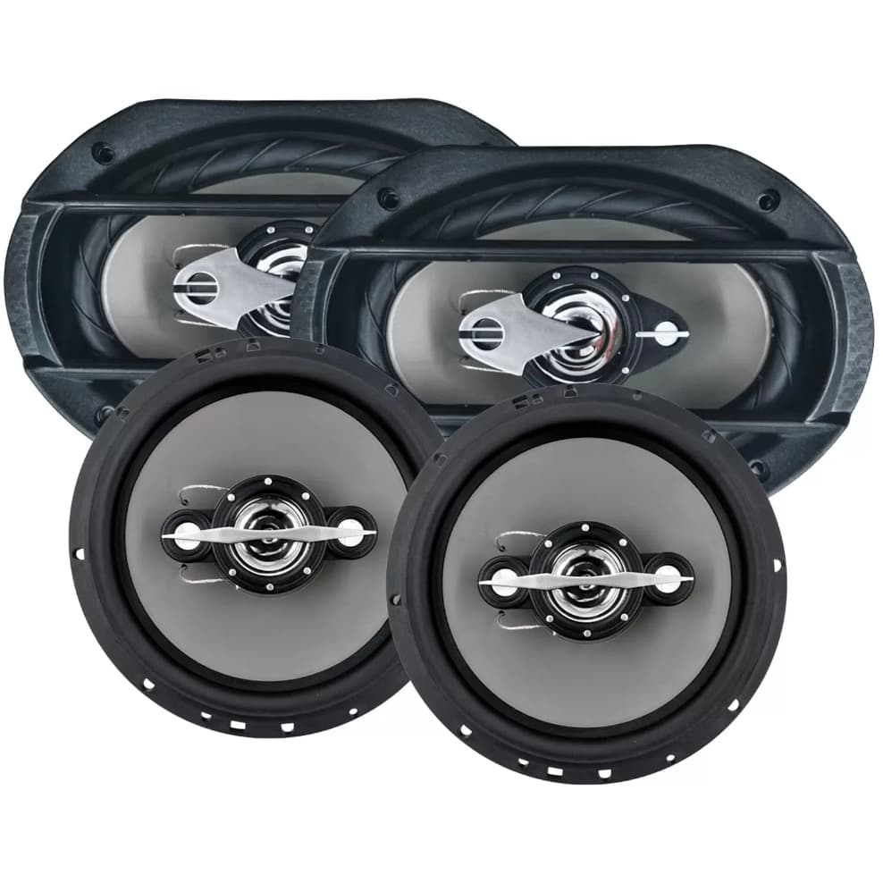Kit Alto Falante 280W RMS Par 6 Polegadas Quadriaxial + Par 6x9 Polegadas 4 Ohms