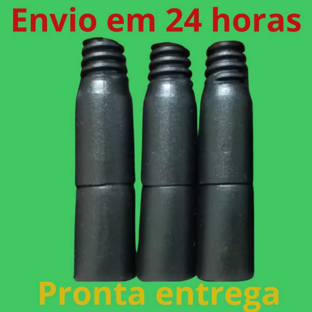 Kit de 6 ponteiras de rosca pretas para cabos de vassoura, prontas para entrega