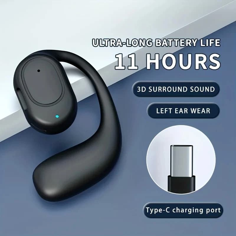 Fone a prova D ÁGUA de Ouvido Bluetooth Sem Fio Gancho Esportivo a prova d' água – Som 3D  MONO- FIT