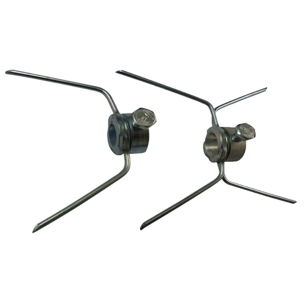 Ganchos para espeto de metal para máquina de assar frango, 24 duplos e 12 simples, cor prata metálica.