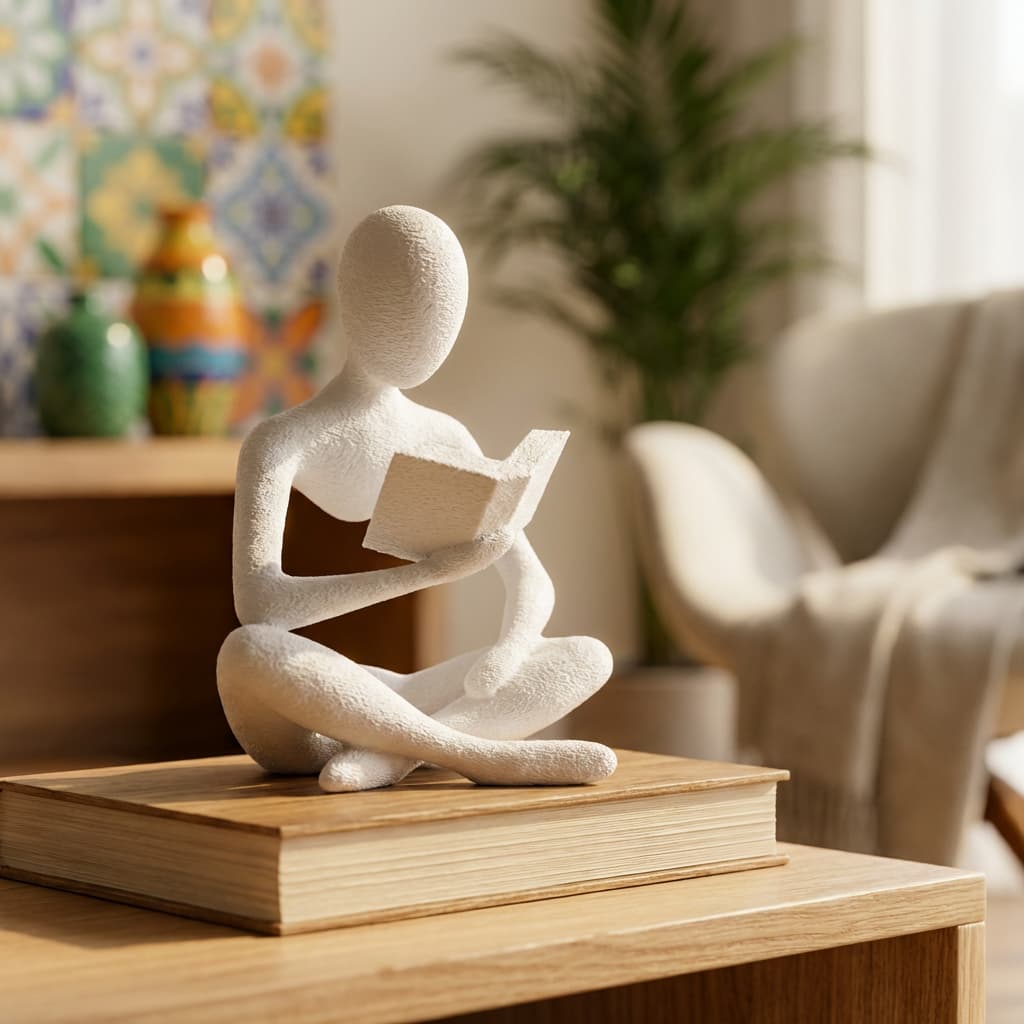 Escultura Minimalista Leitor | Sala Escritório Home Office Presente Decoração Sala