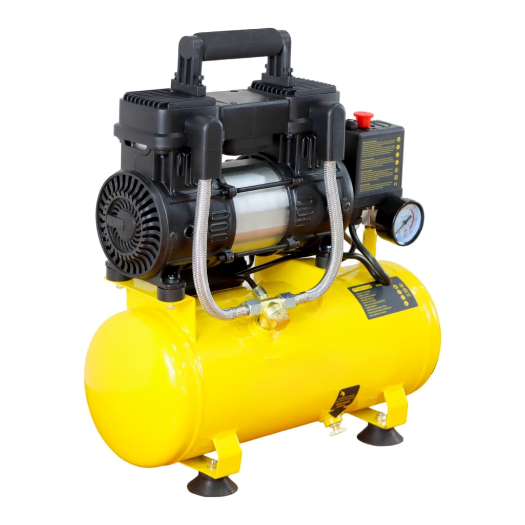 Compressor de ar direto silencioso 9L 110V 220V 3400RPM 1000W 8BAR 60Hz amarelo