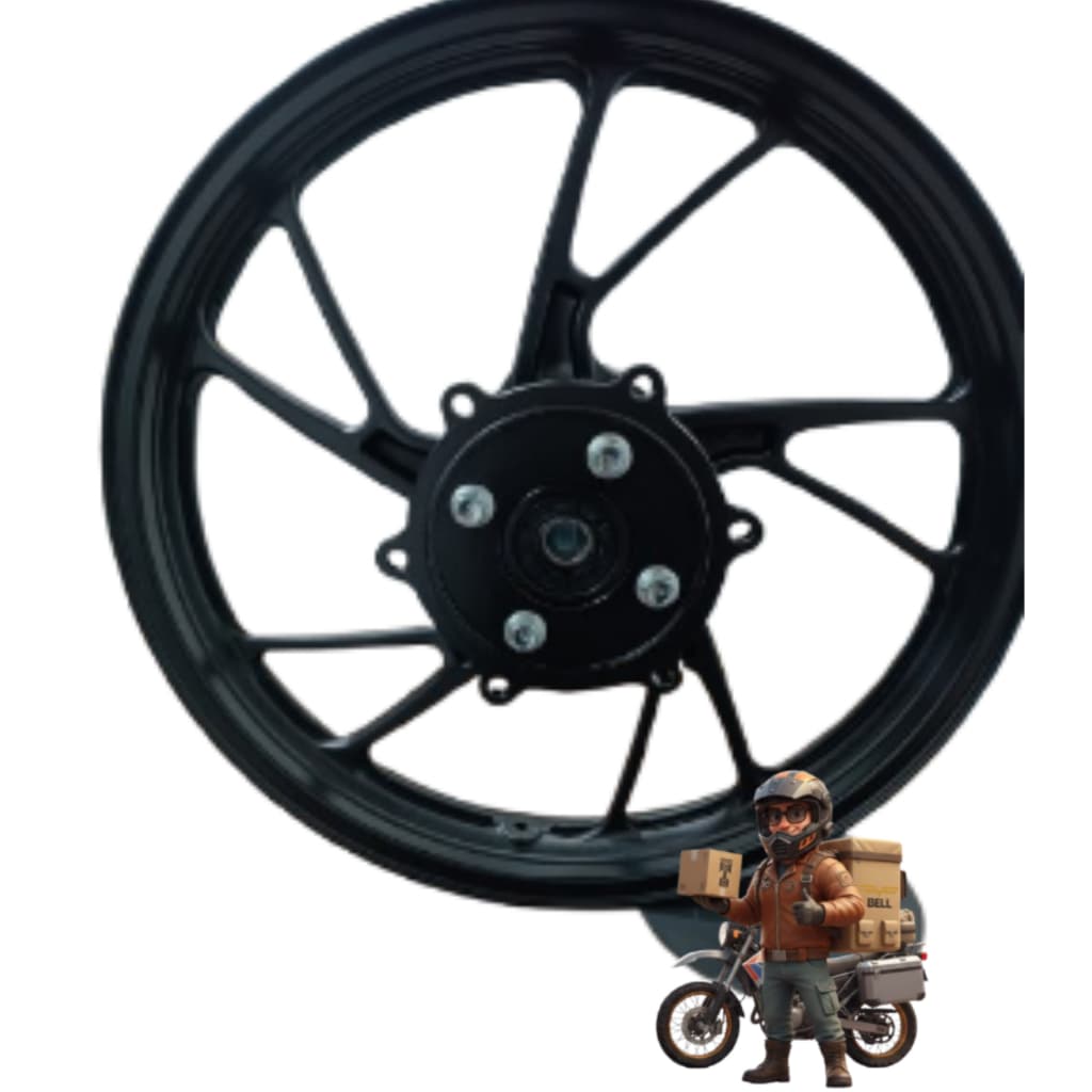 Roda Traseira Pé Galinha Bros 125 150 160 Freio Tambor Lona=Rolamento e Espaçador