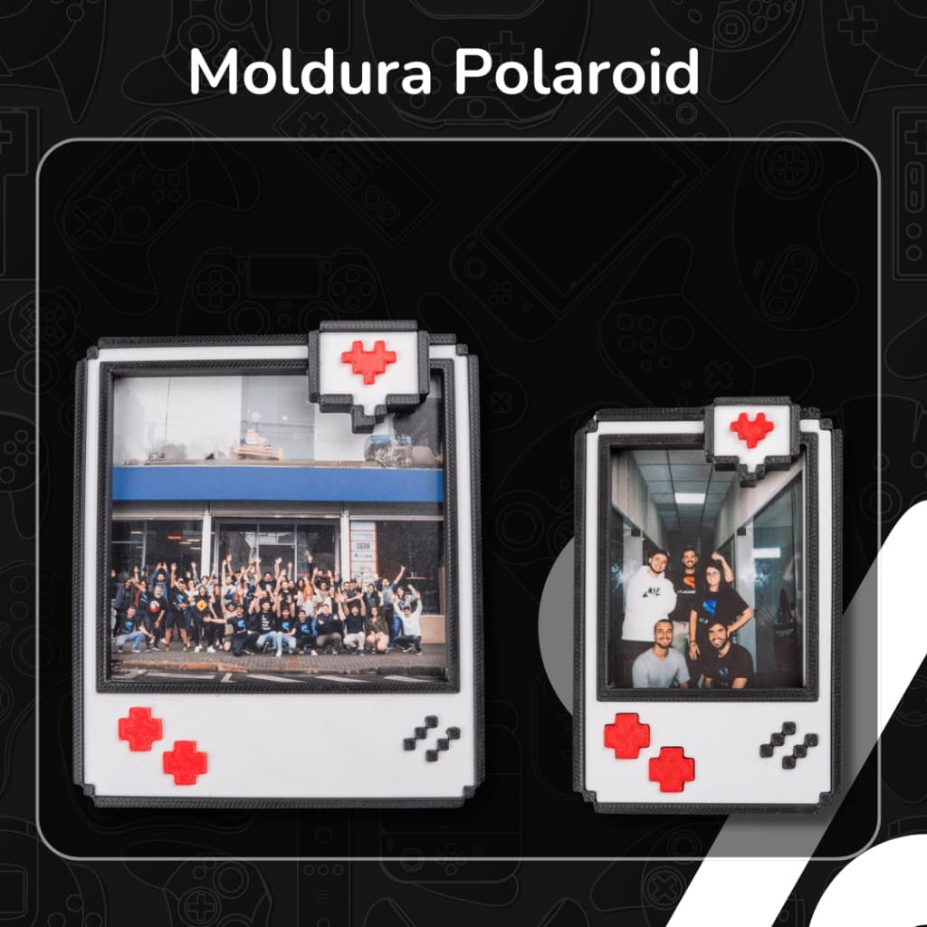 kit Porta Retrato Polaroid Decorativo Magnético Imã De Geladeira Gamer 2 unidades