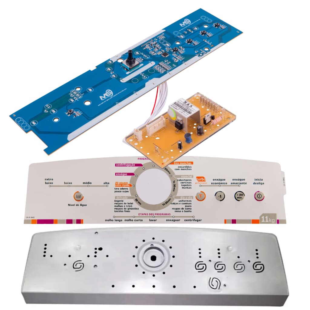 Placa controladora, interface e circuito eletrônico para máquina de lavar Brastemp Ative 11kg