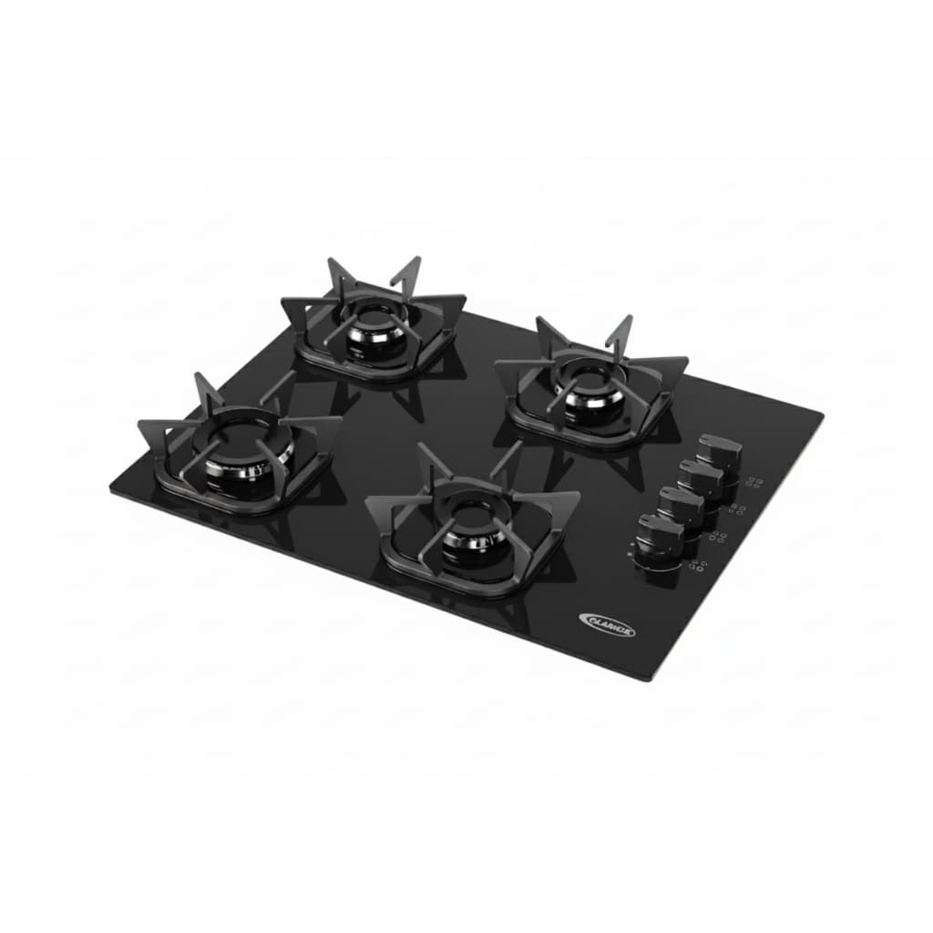 Cooktop 4 Bocas Vidro Temperado Acendimento Automático Fogão Cooktop a Gás Mesa de Vidro 54cm Bivolt