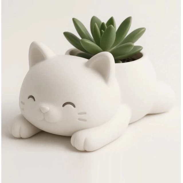 Vaso de planta gatinho fofo, vaso de gato fofo, vaso para pequenas plantas, vaso de planta gato