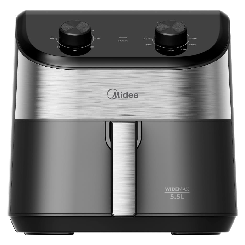 Fritadeira elétrica sem óleo Midea Widemax 5,5L preto e inox