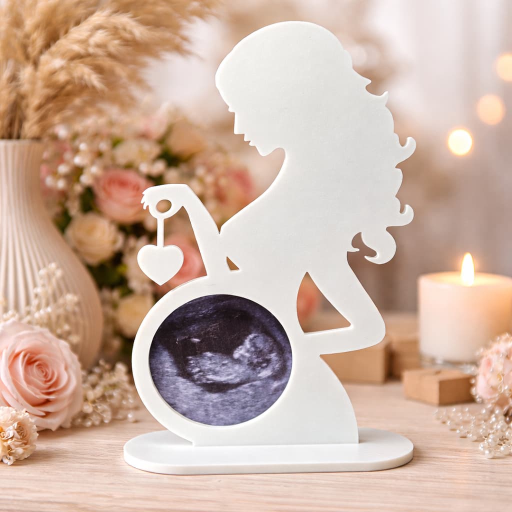 Porta Retrato Ultrassom Bebê Gestante Lembrança Gravidez Mamãe Presente Grávida Decoração Porta-Retrato Mesa Quarto Sala