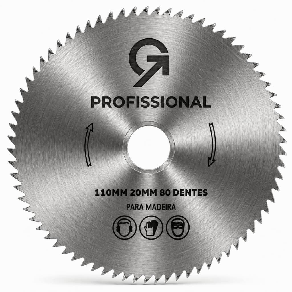 Disco lâmina de serra circular profissional 110mm 80 dentes 20mm para madeira