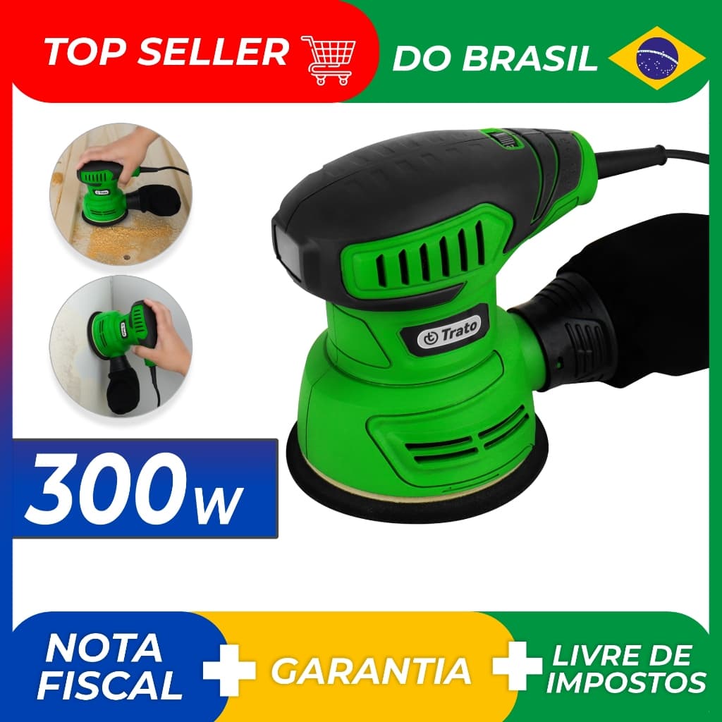 Lixadeira Eletrica Profissional 250W/300W Para Madeira Gesso Parede 127V/220V Lixadeira Orbital Roto Trato