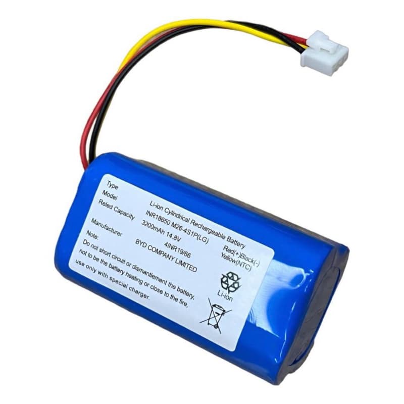 Bateria cilíndrica recarregável de 14,8V e 3200mAh para Robô Aspirador Kabum Smart 500