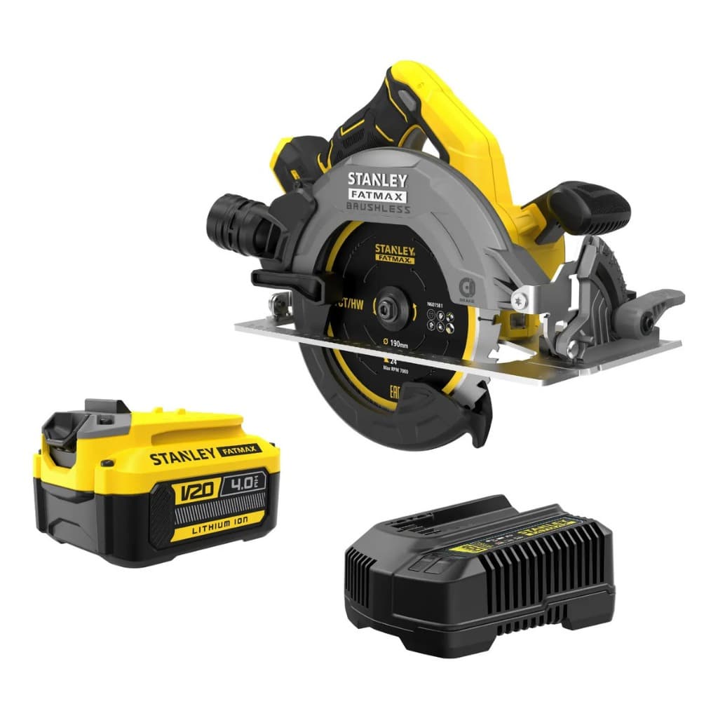 Serra Circular A Bateria Stanley Sbc550 20v 7.1/4" Brushless + Bateria 4ah E Carregador
