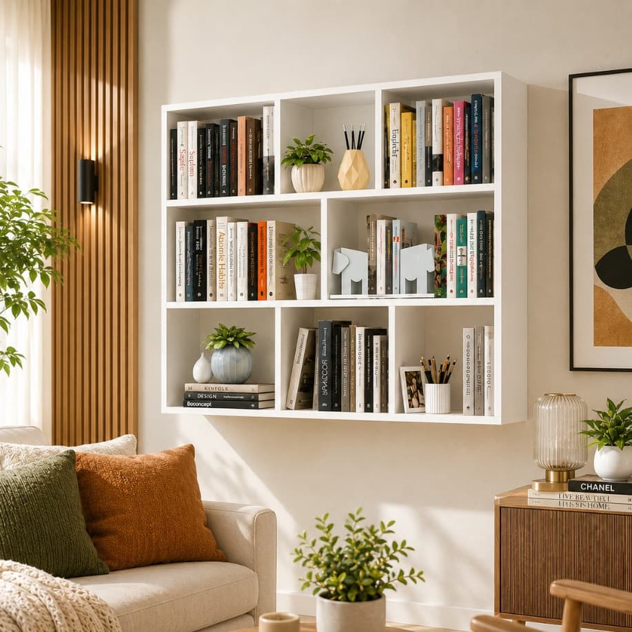 ARMARIO PRATELEIRA NICHO 90X90CM BRANCO ESTANTE CUBO MULTIFUNCIONAL PARA LIVROS, DECORAÇÃO E ORGANIZAÇÃO