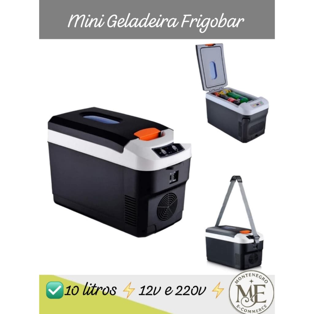Geladeira Portátil 10 Lts 12 ou 220 vts Frigobar Casa/Carro Acampamento Mini Geladeira