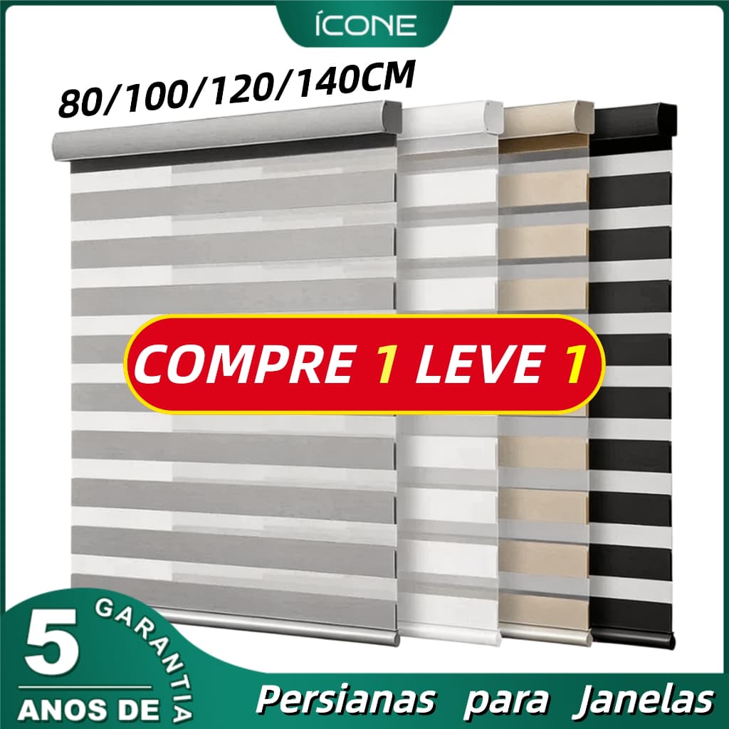 Persianas multicoloridas ICONE, cinza, bege e preto, 80/100/120/140 cm, compre 1 leve 1