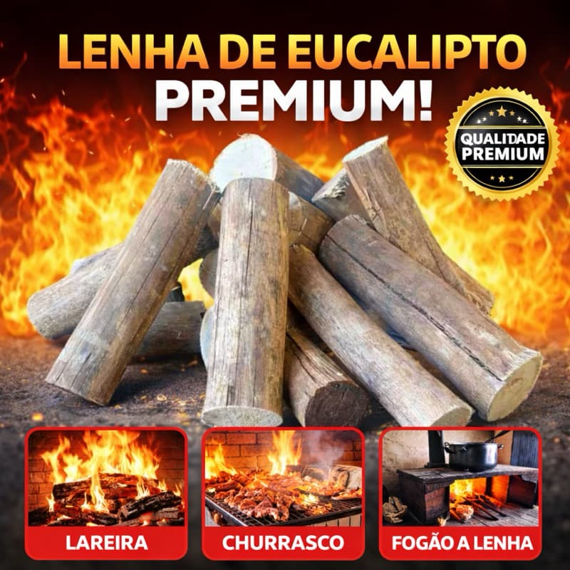 Lenha de  Eucalipto Para Churrasqueira Fogão a lenha e  Lareira 18kg