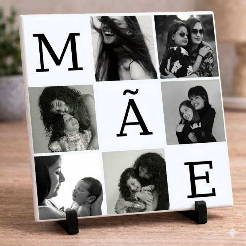 Azulejo Personalizado Dia das Mães com Foto | Presente Único Com Foto Personalizado Quadro Decoração Estilo Moderno Mãe