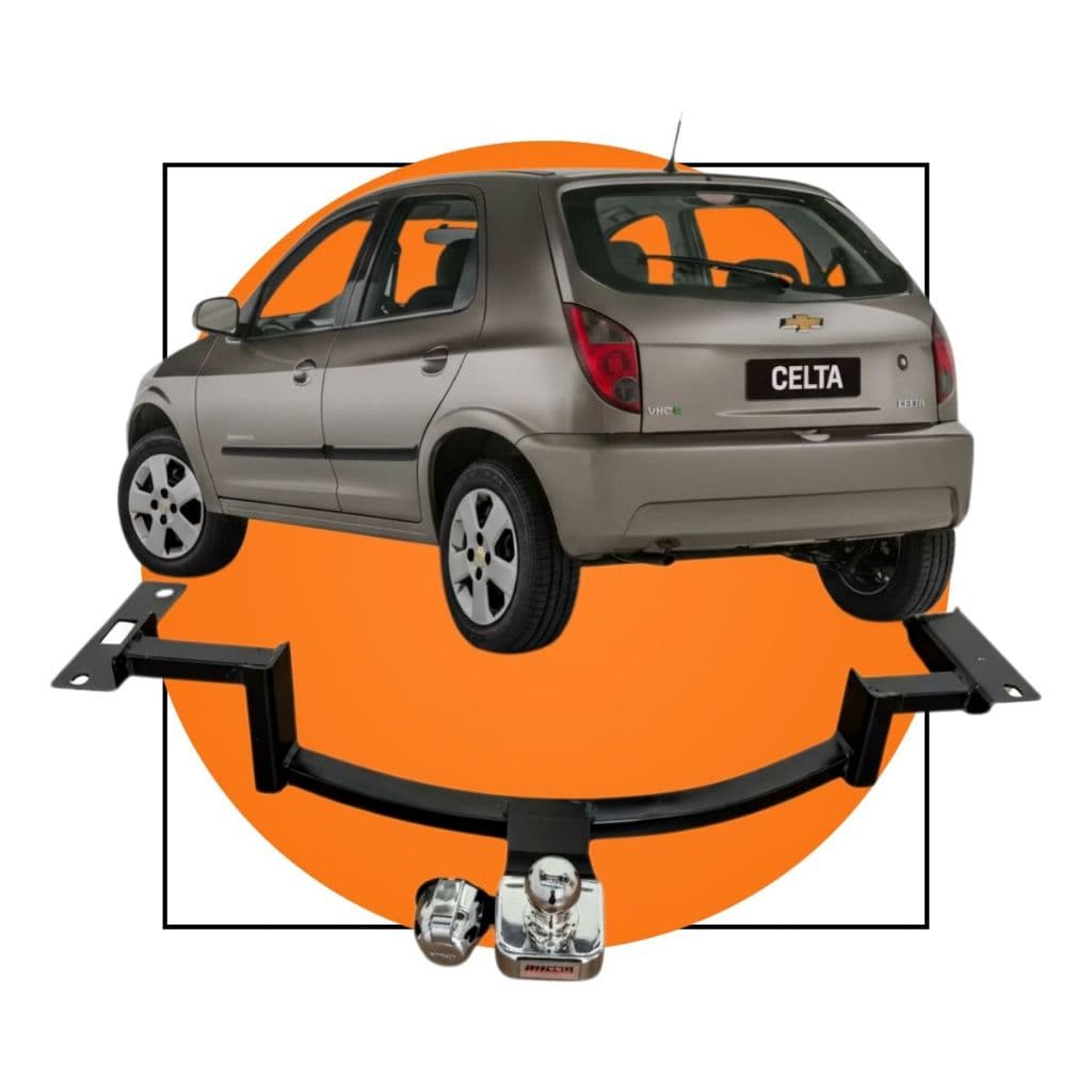 Engate Reboque Fixo Traseiro Chevrolet Celta 2000 a 2015 com Bola