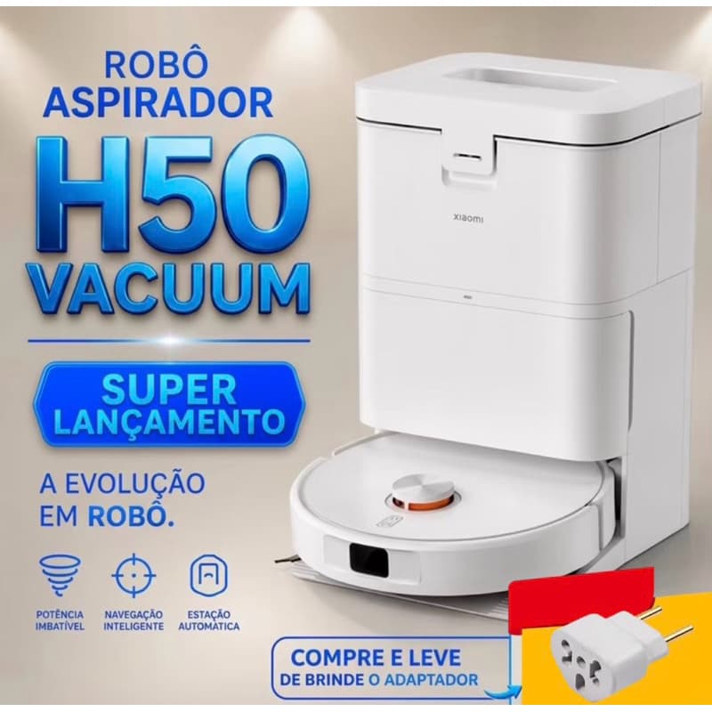 Robô Aspirador Vacuum H50 com Estação Autolimpante e Sucção Potente 10.000Pa