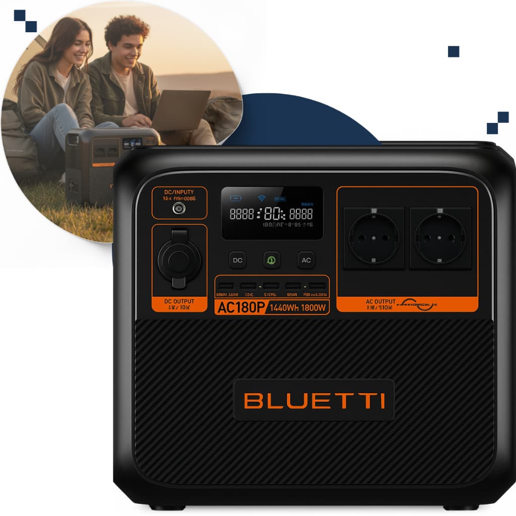 Estação De Energia Solar Bluetti Ac180p 1.800 W / 1.440 Wh 110V/220V
