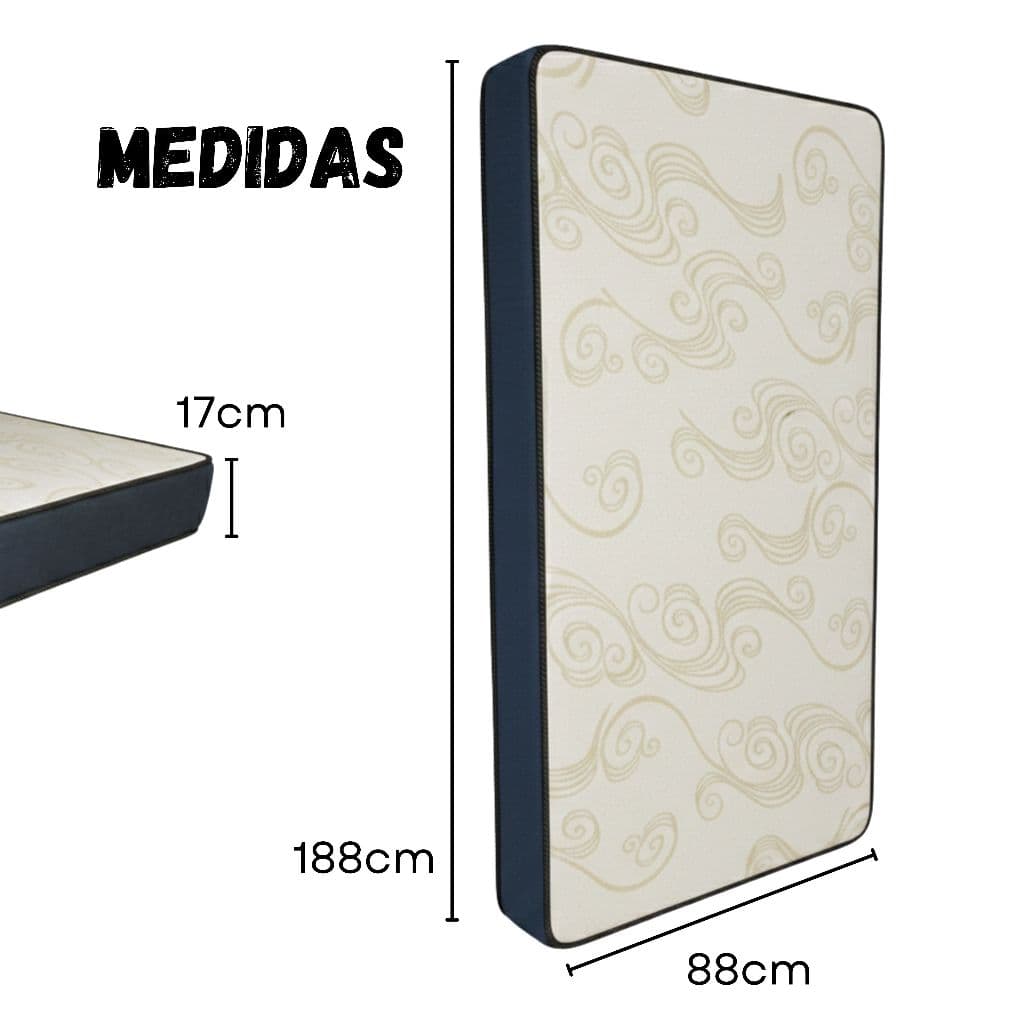 Colchão Solteiro Espuma D33 88x188x17cm Ortopédico Firme Alta Resistência Ortopédico Melhor Custo.