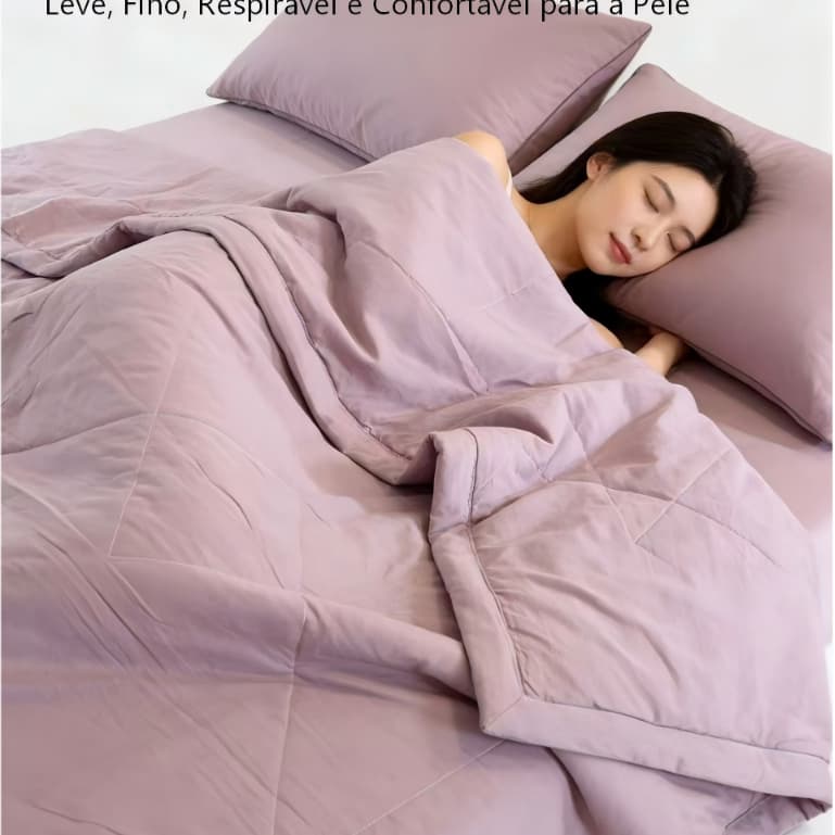 Edredom de verão rosa claro de algodão lavado para cama casal/queen